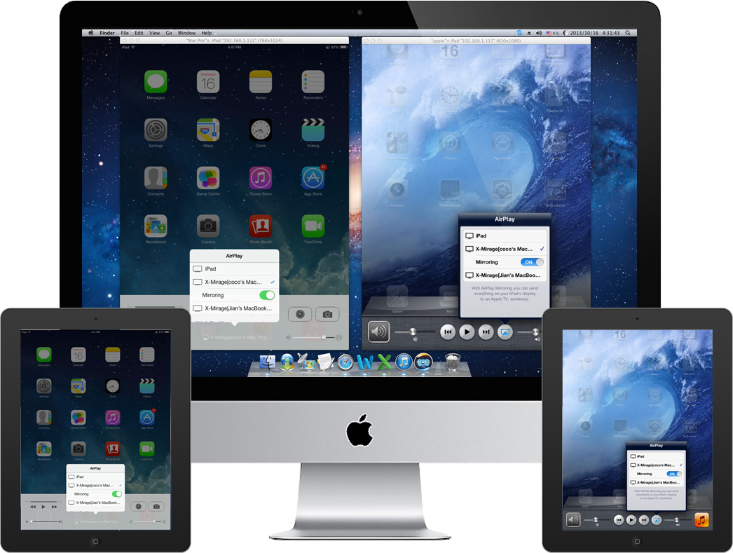 Mirror Ipad To Mac - Mac Ipad Iphone All Clipart (1046x789), Png Download