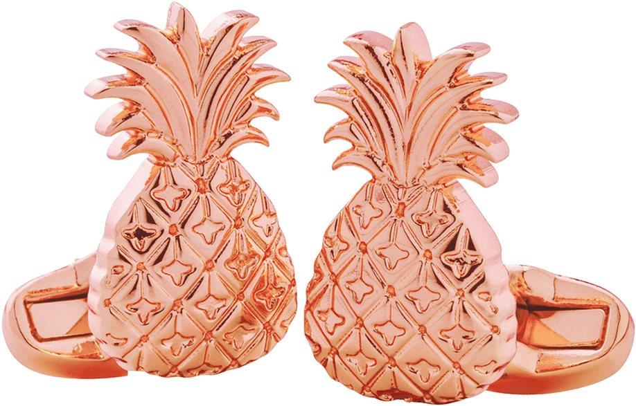 Elyx Boutique Copper Pineapple Cufflinks Cutout Min - Pineapple Clipart (918x587), Png Download