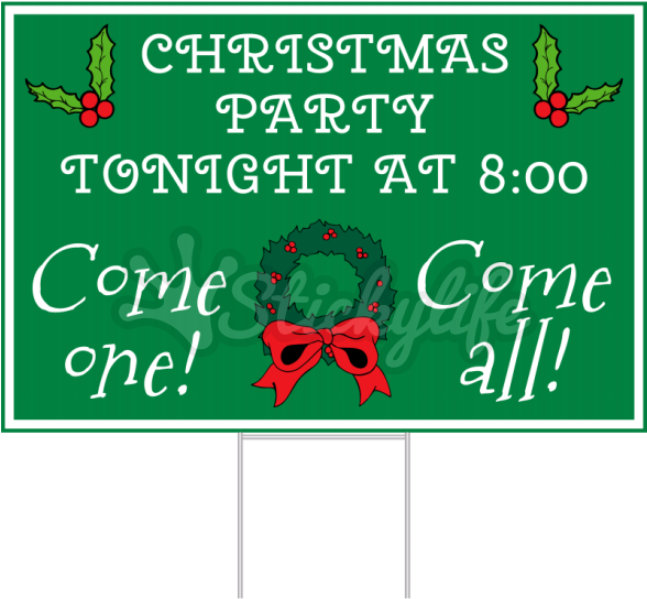 Christmas Party Yard Sign - Greeting Card Clipart (588x544), Png Download