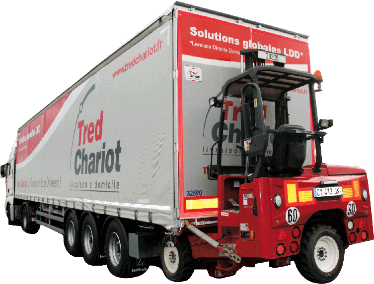200 Trucks Mounted Forklift - Tred Chariot Clipart (800x618), Png Download