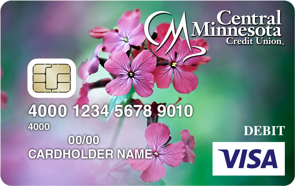 Pink Flowers - Perfect Money Visa Card Clipart (1088x713), Png Download