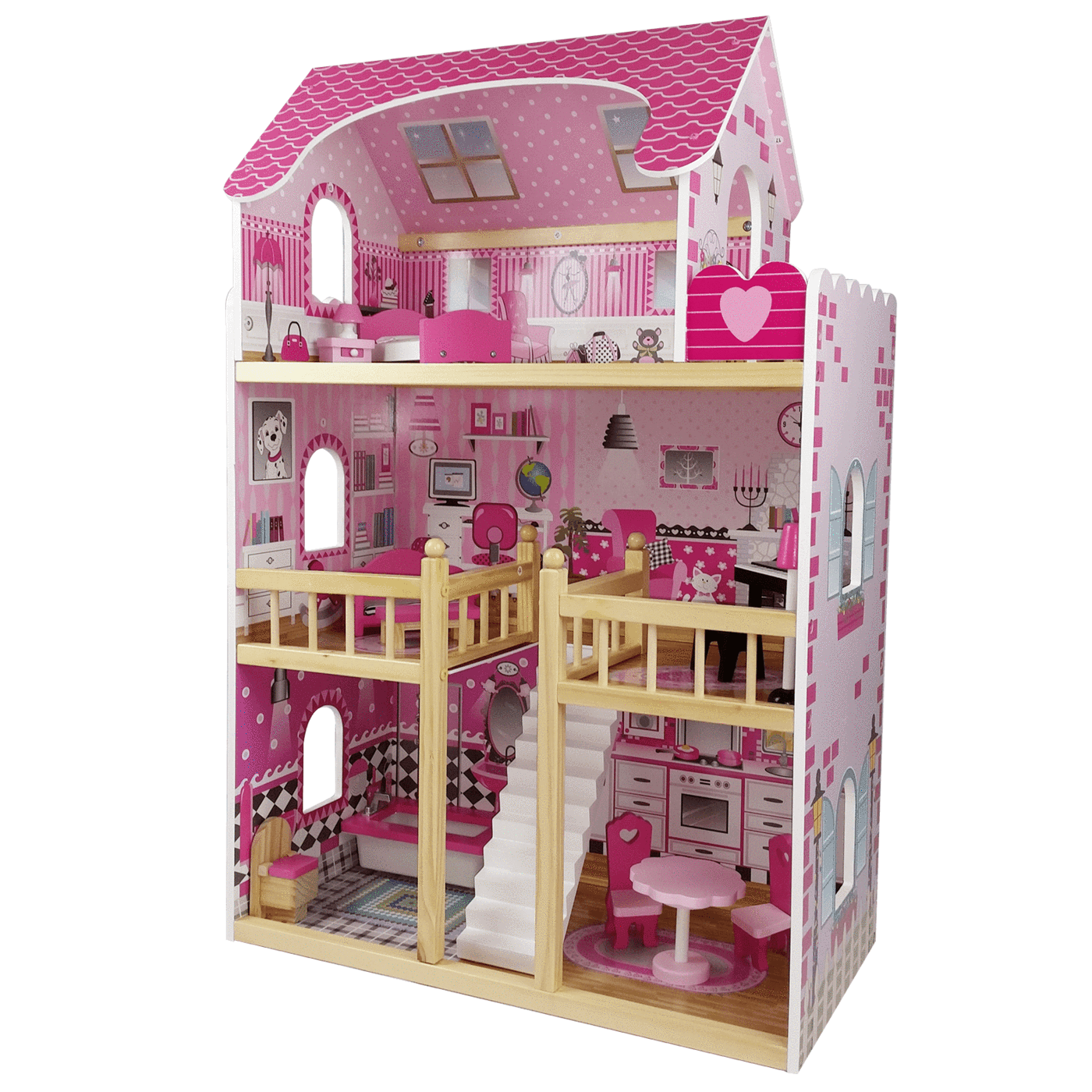 Dollhouse Png - Large Wooden Dolls House Clipart (1400x1400), Png Download