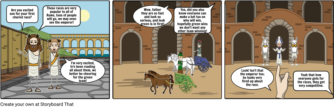 Chariot Races, Rome - Cartoon Clipart (1164x385), Png Download