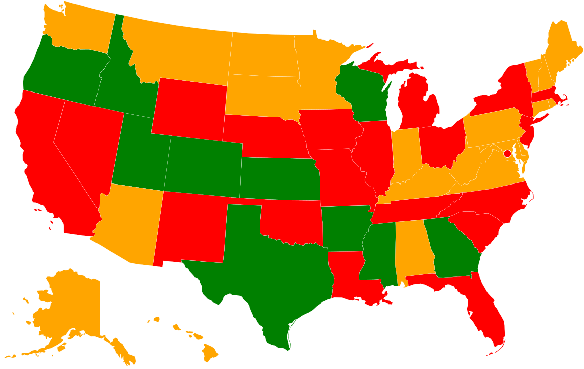 Campus Carry In The United States - Animated Map Of Us Clipart (1200x742), Png Download