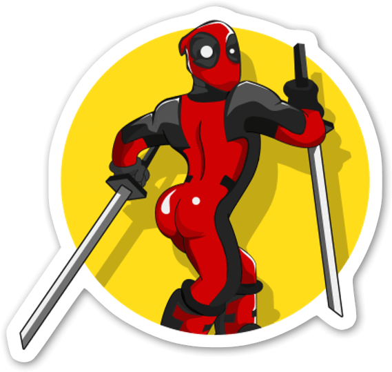 Deadpool - Stickers Deadpool Clipart (600x569), Png Download