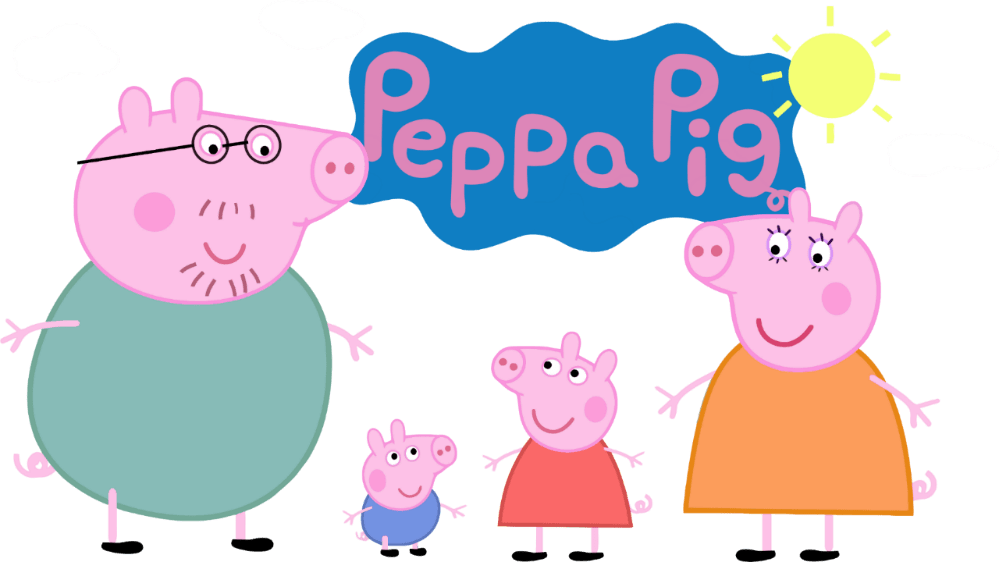 Peppa Pig Family - Peppa Pig Logo Transparent Clipart (1000x562), Png Download