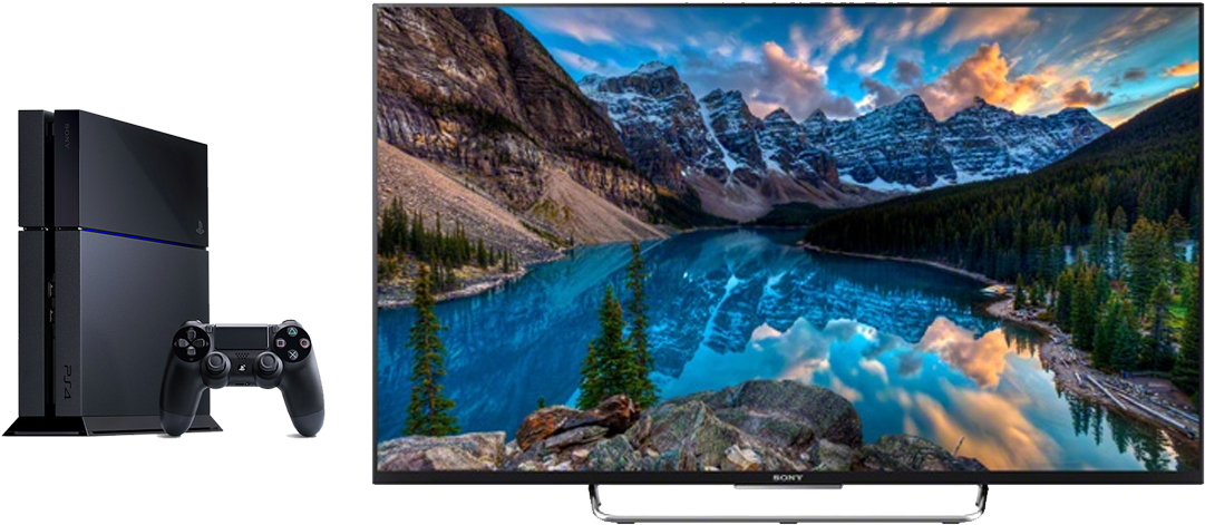 Sony Tv And Ps4 - Sony Kdl 50w800c Clipart (1154x495), Png Download