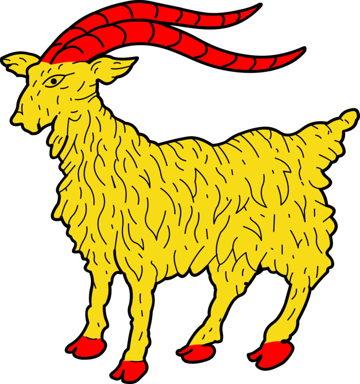 Drawn Goat Alpine Goat - Goat On The Croatian Flag Clipart (702x750), Png Download