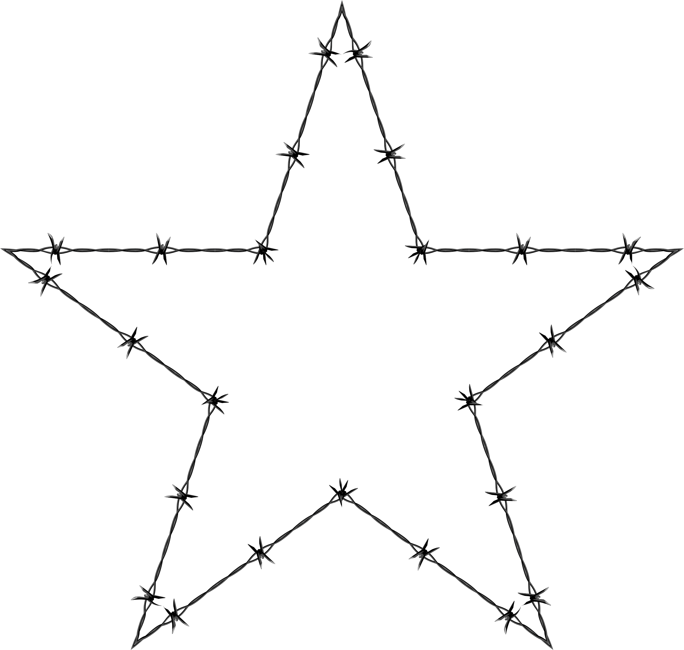 Clip Art Royalty Free Stock Star Big Image Png - Barbed Wire Star Vector Transparent Png (2324x2210), Png Download