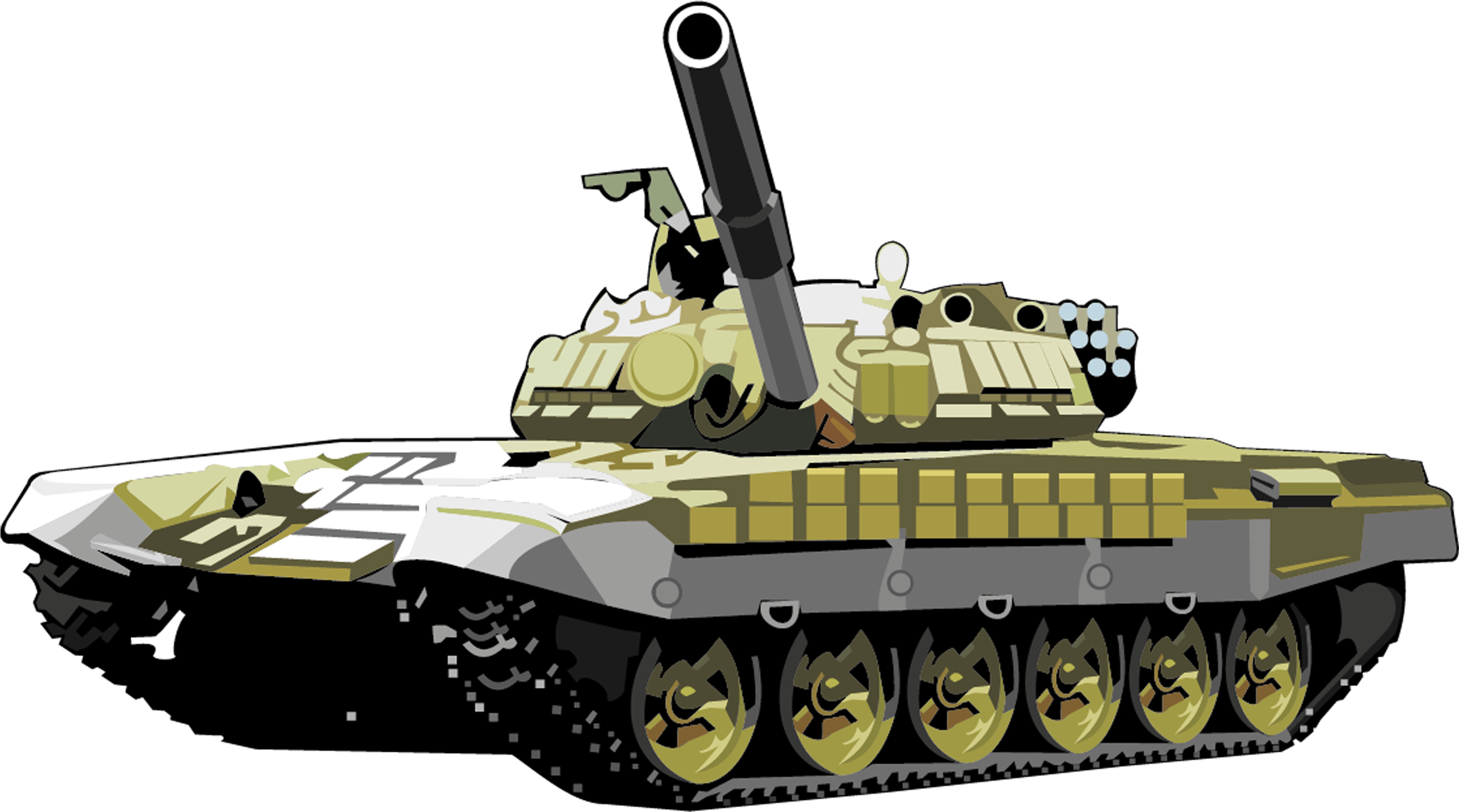 Stylized Tank Clipart (3319x2184), Png Download