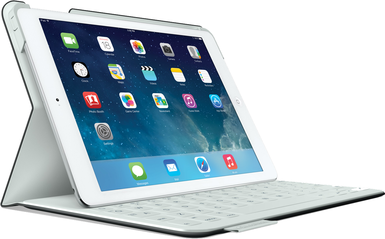Ipad Tablet Png Hd - Logitech Fabricskin Keyboard Folio Clipart (1357x1075), Png Download