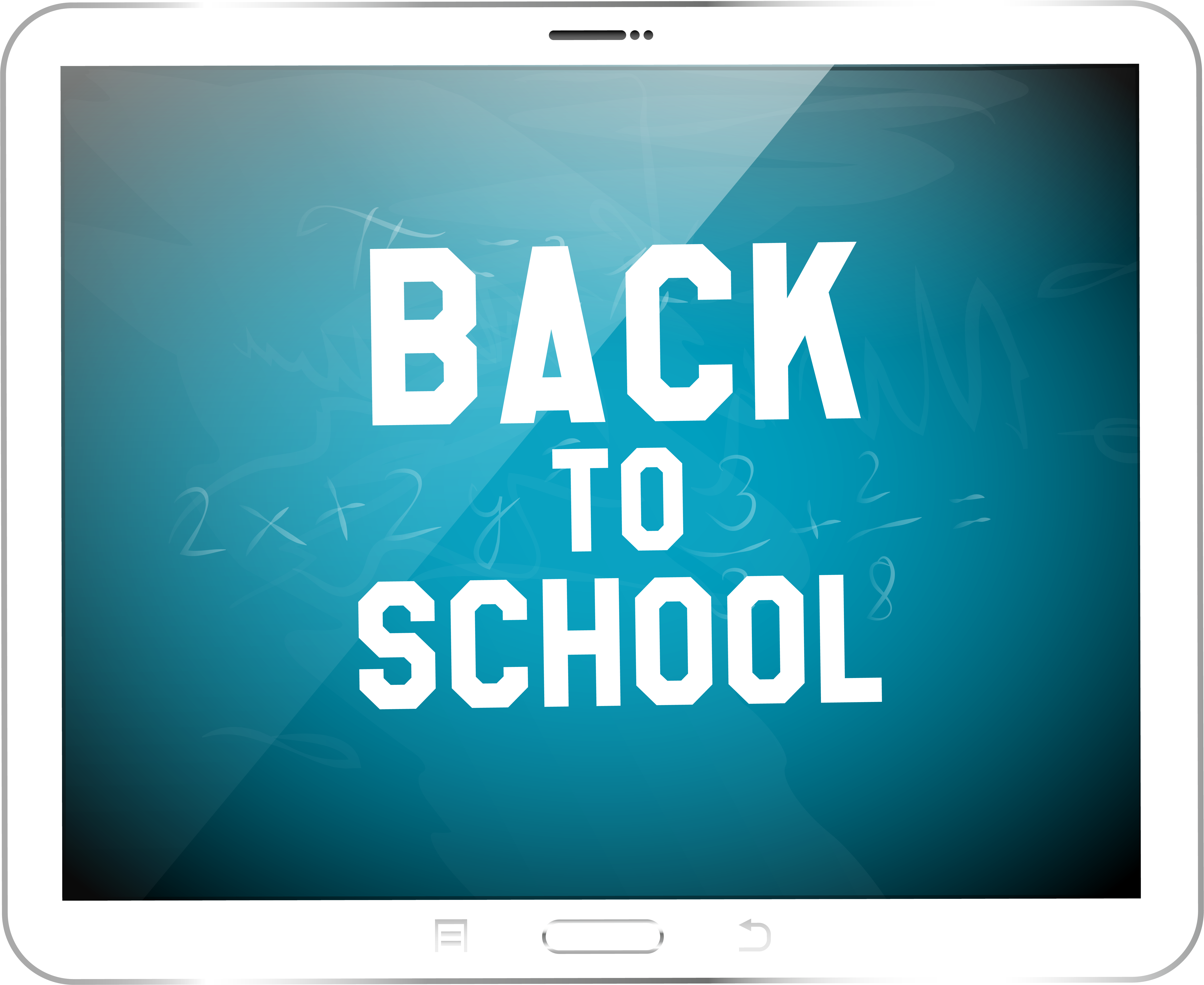 White Tablet Back To School Clipart (6498x5745), Png Download
