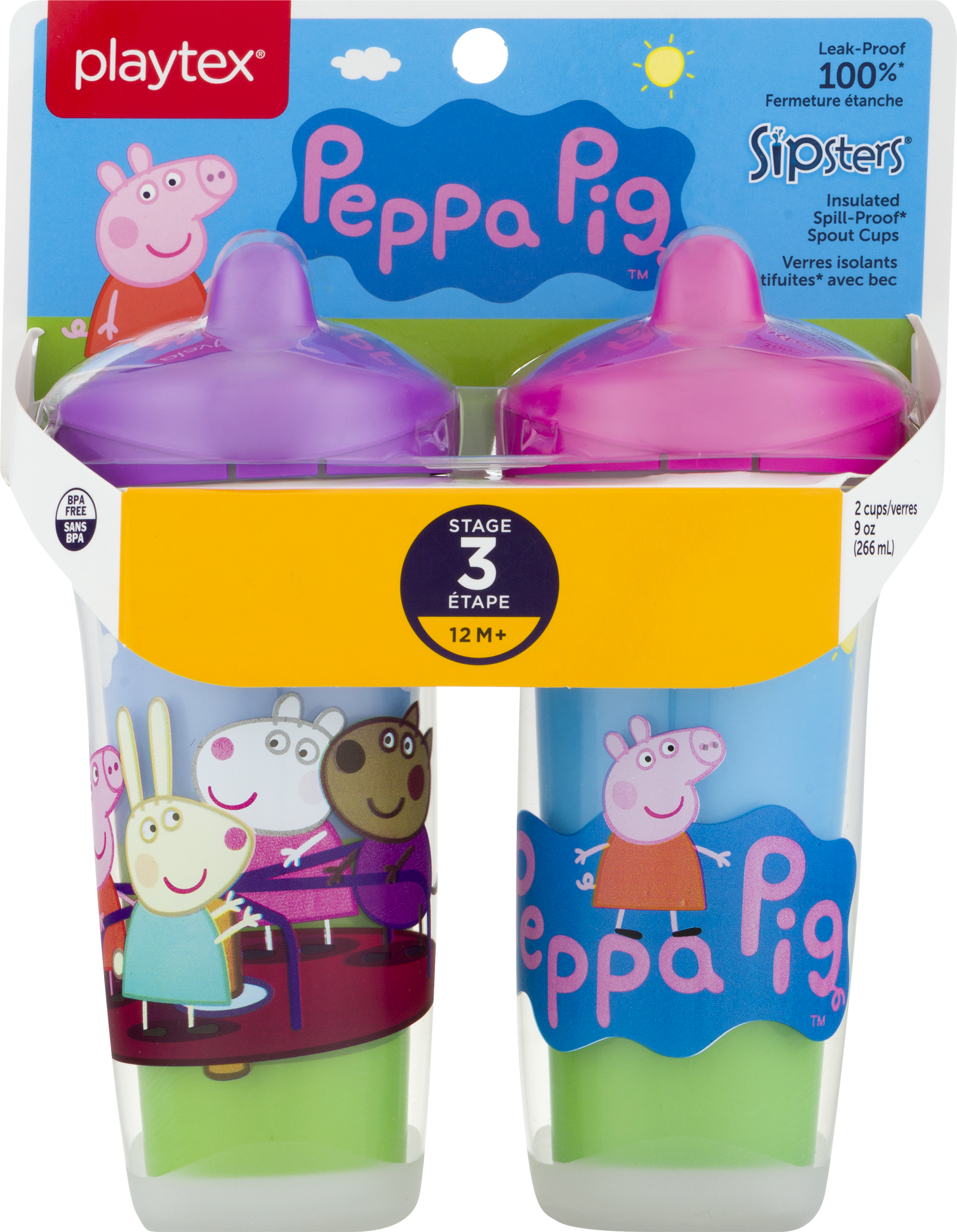 Playtex Sipsters Stage 3 Peppa Pig Spill Proof, Leak - Peppa Pig Sippy Cup Clipart (1942x2500), Png Download