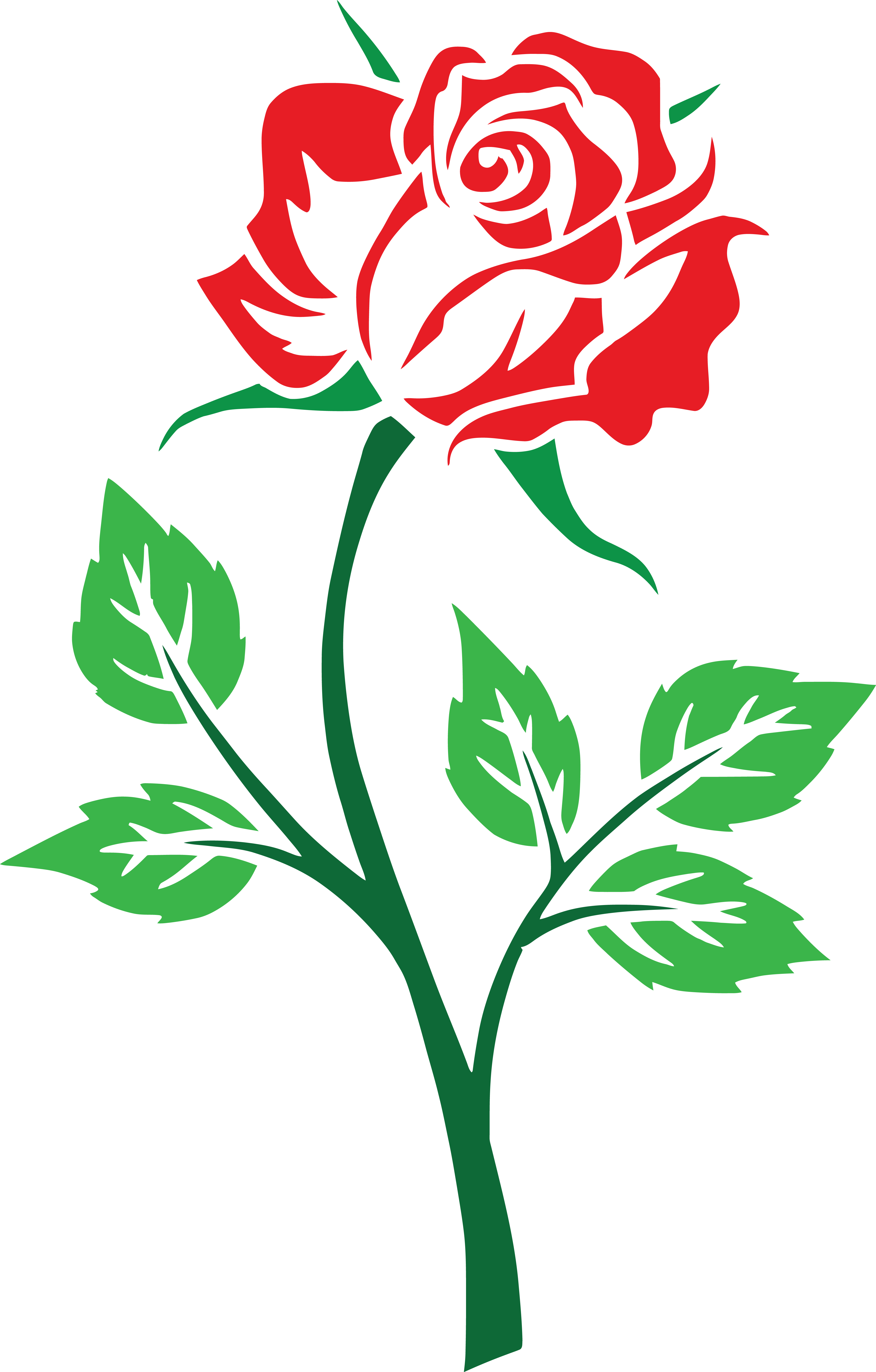Red Rose Png - Black And White Rose Png Clipart (4000x6264), Png Download