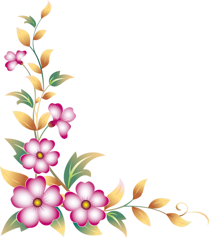 Corner Clipart Daisy - Flower Corner Border Design - Png Download (670x763), Png Download