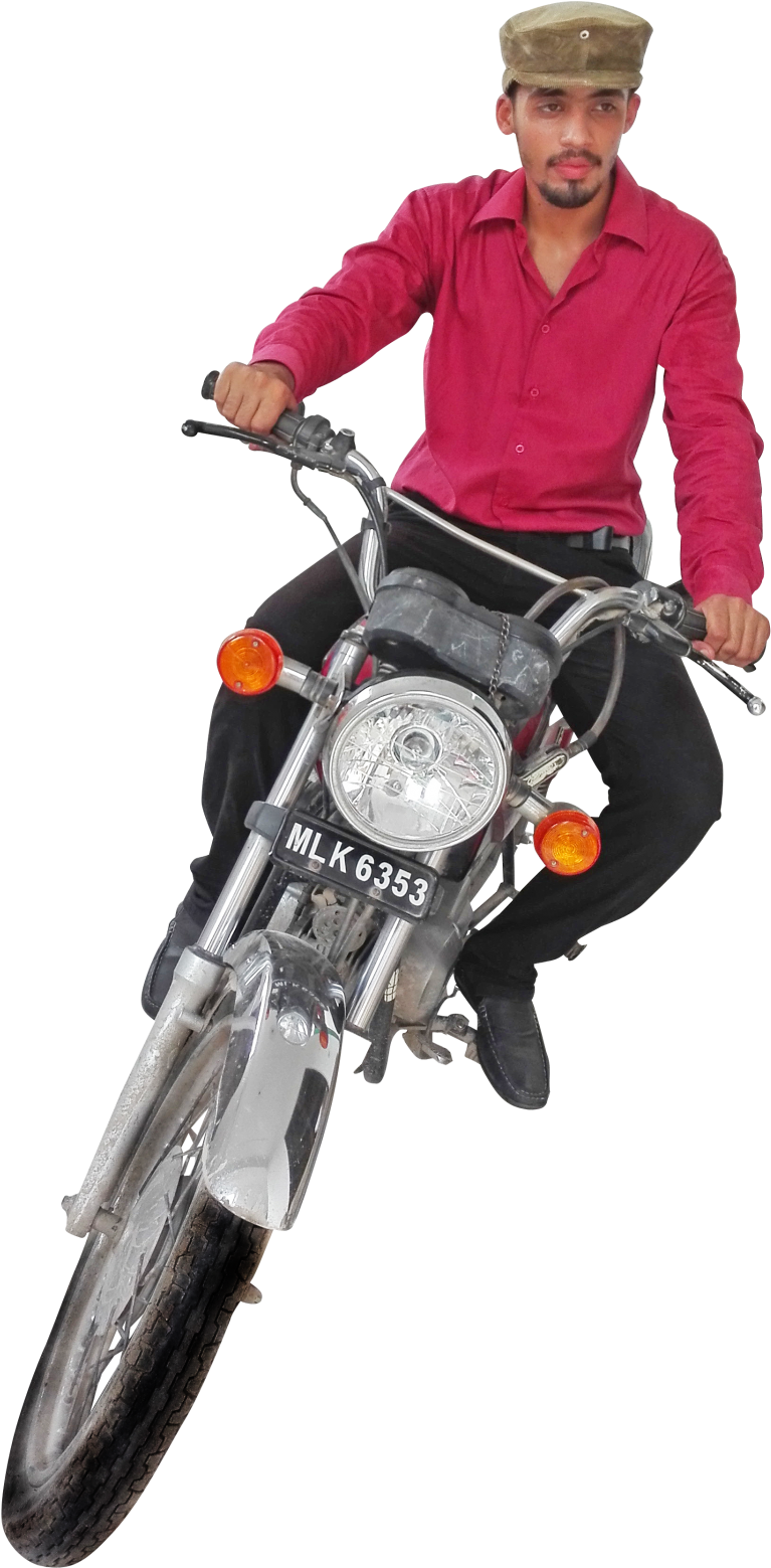 Indian Boy On A Motorbike Clipart (767x1559), Png Download