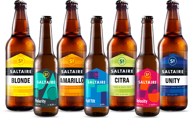 An Assortment Of Beers By Saltaire Brewery - Saltaire Beer Clipart (800x498), Png Download