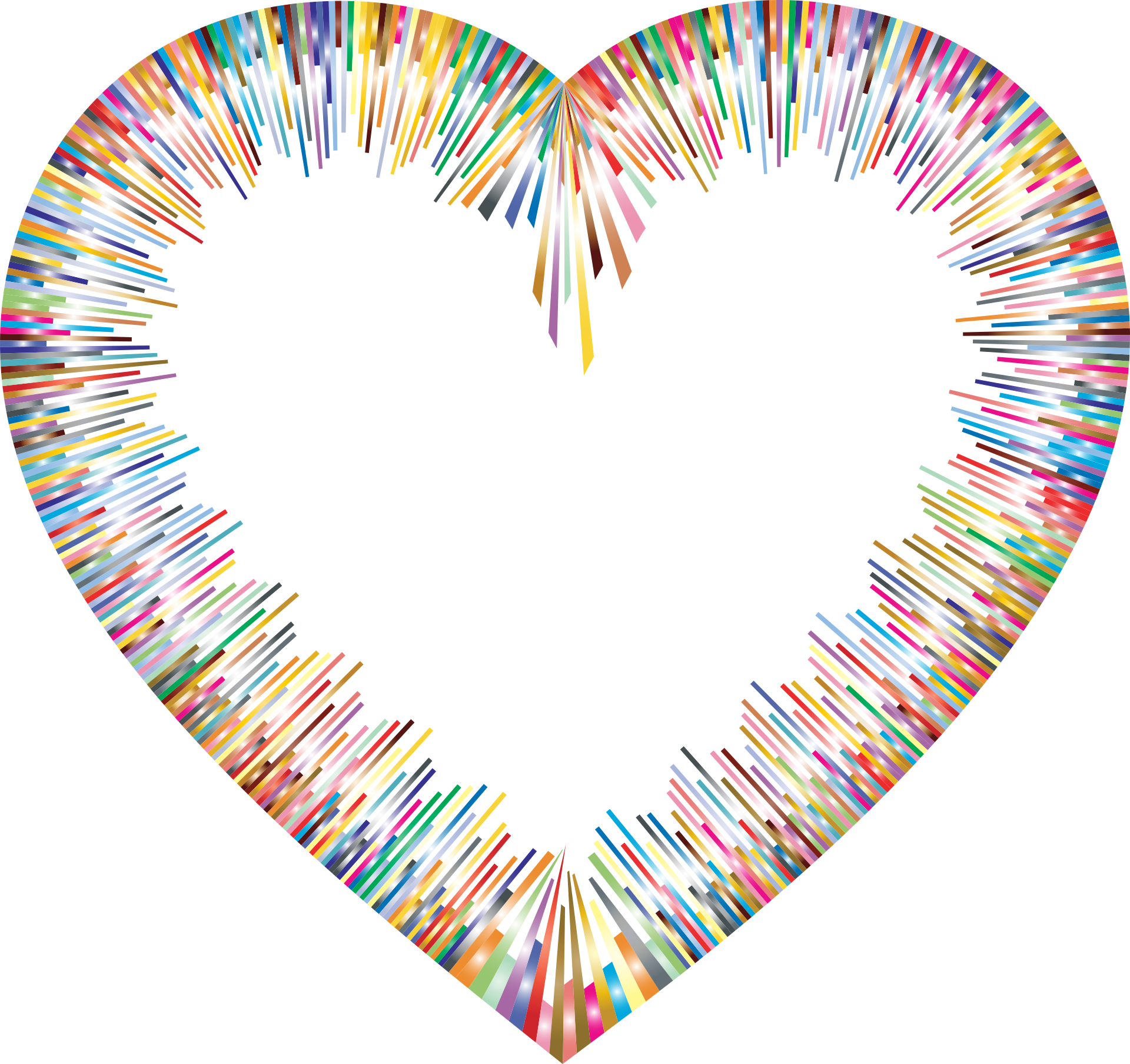 Color Spectrum Heart Shape Png Image - Heart Border Png Clipart (1920x1808), Png Download