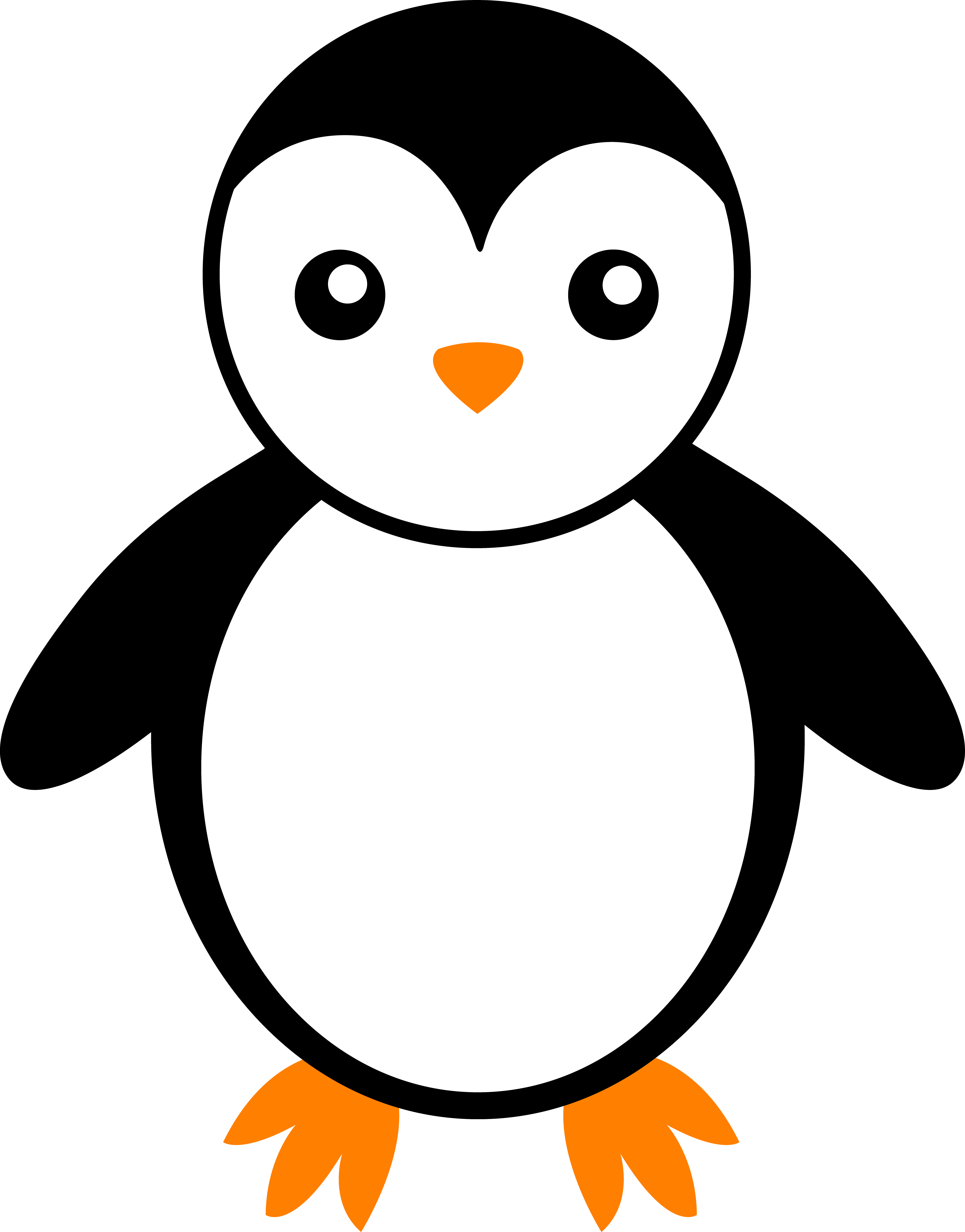Cartoon Penguin Free Download Clip Art On Png - Cute Penguin Clipart Transparent Png (5183x6618), Png Download