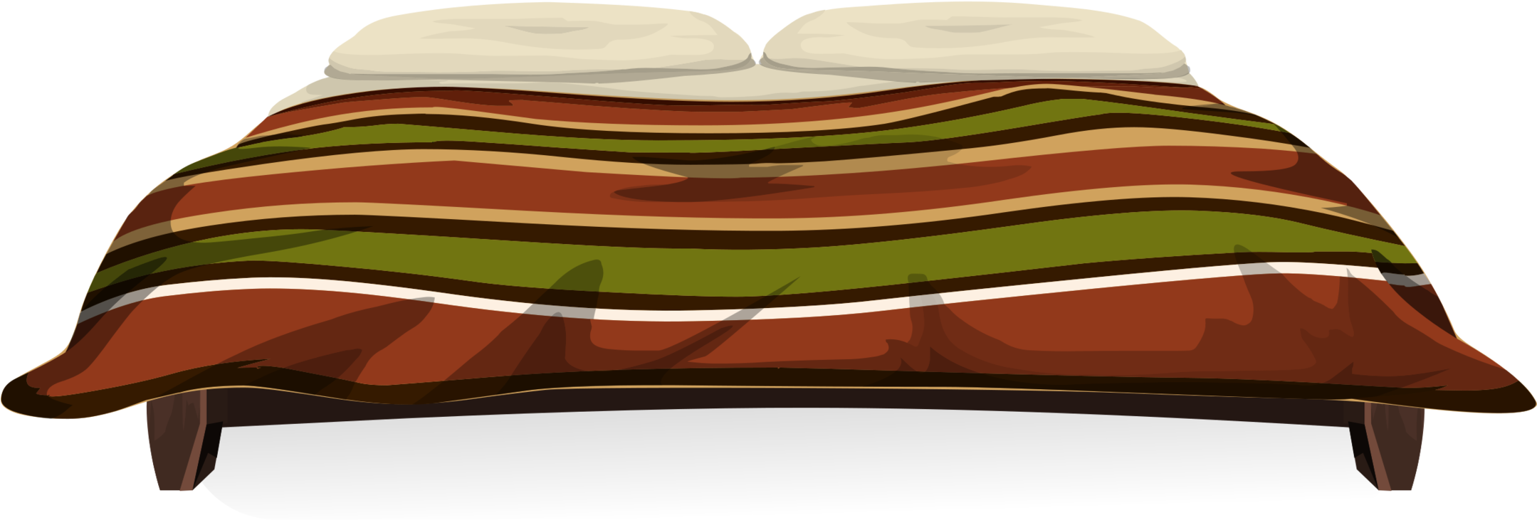 Couch Bed Pillow Table Furniture - Illustration Clipart (2158x750), Png Download