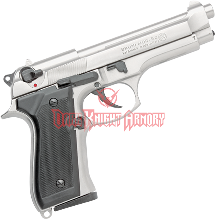 Semi-auto Blank Firing Nickel M92 Pistol Clipart (755x769), Png Download