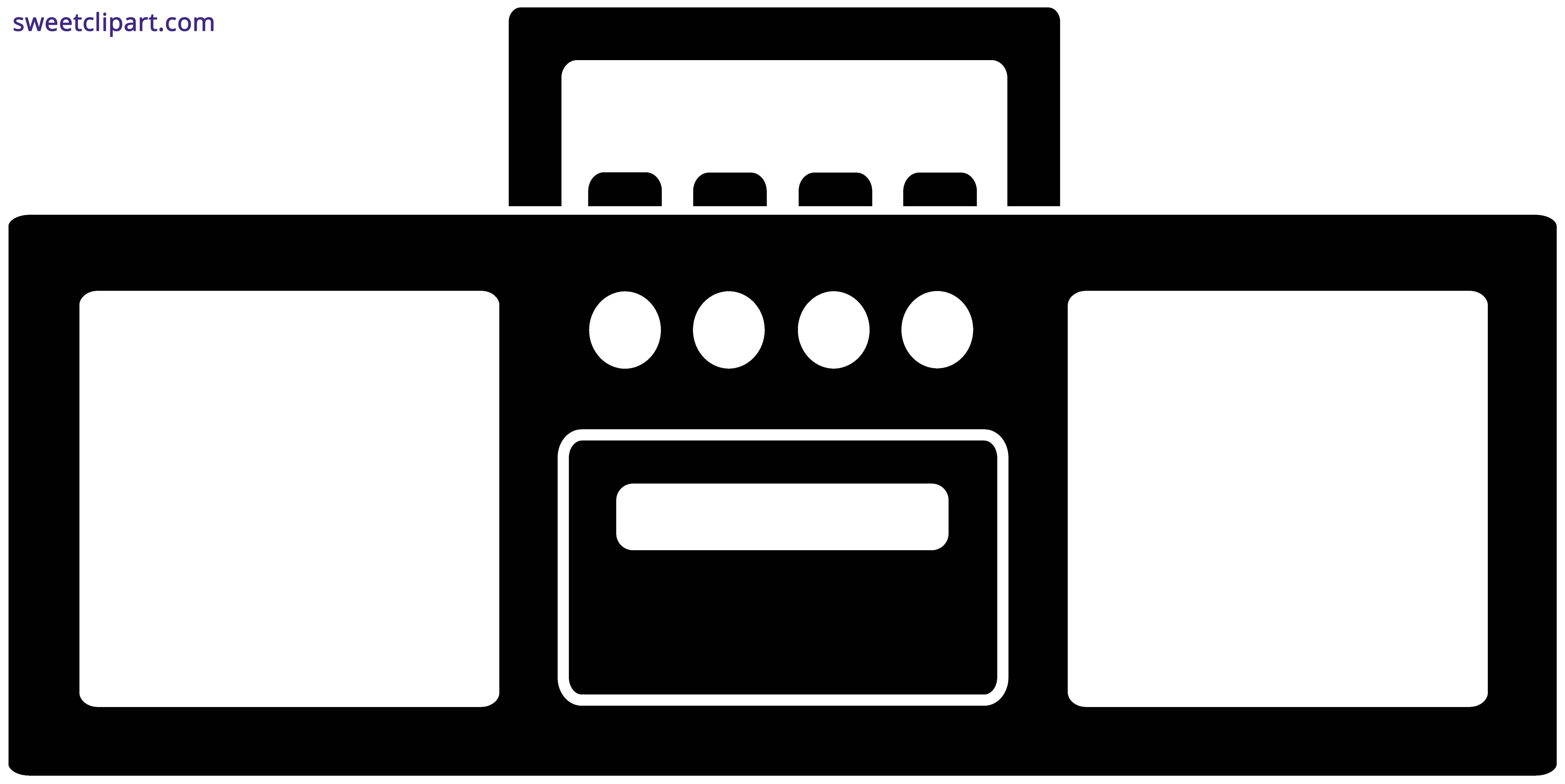 Radio Clipart Tumblr Transparent - Silhouette Radio Clipart - Png Download (6974x3494), Png Download
