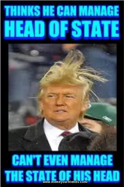 Trump The Head Of State Or State Of His Head - Photo Caption Clipart (664x598), Png Download