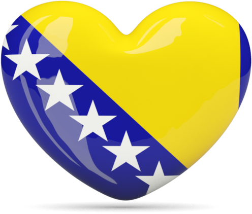 Bosnia And Herzegovina Heart Clipart (640x480), Png Download