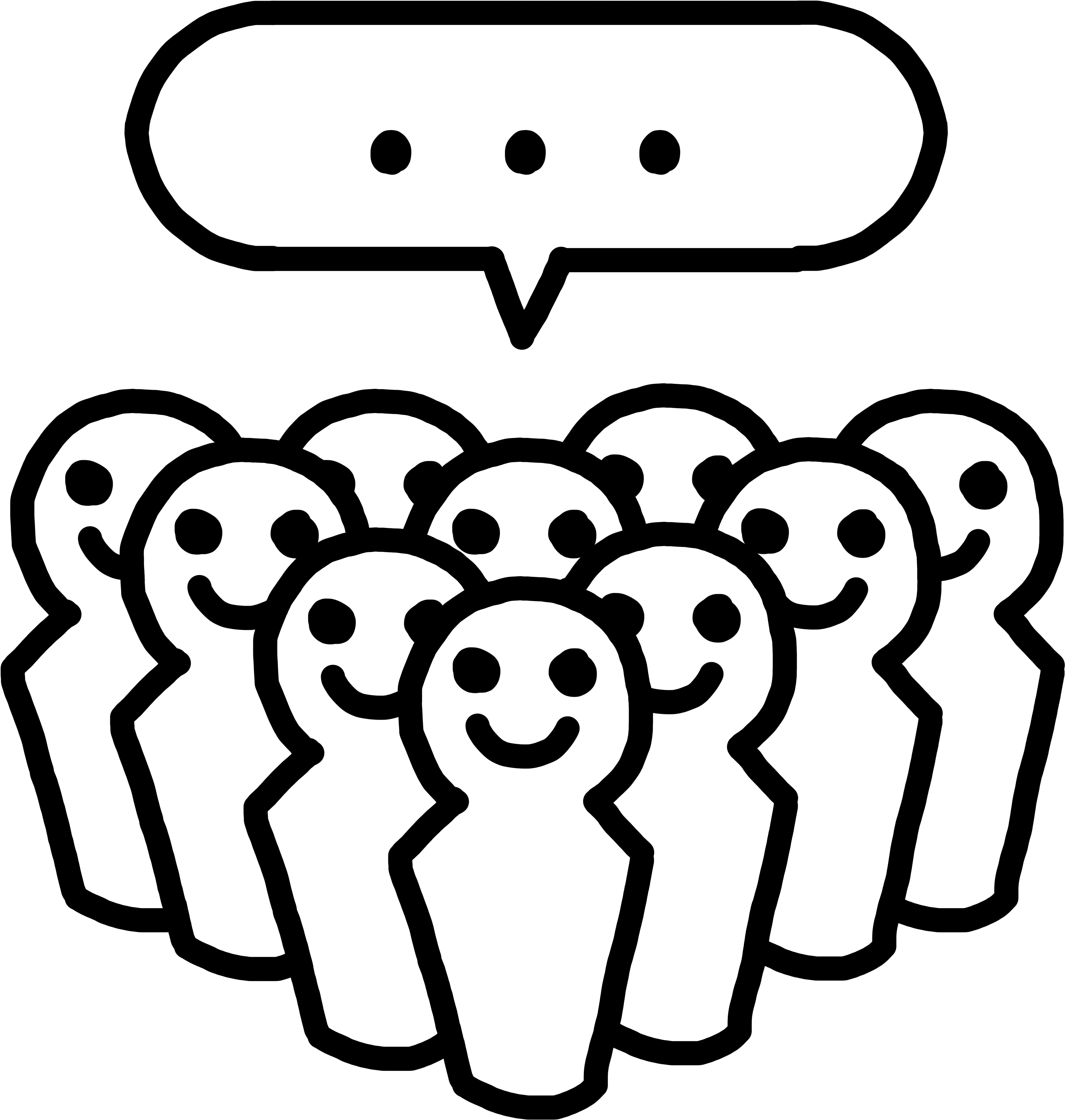 Crowd Talking - Line Art Clipart (5000x5000), Png Download