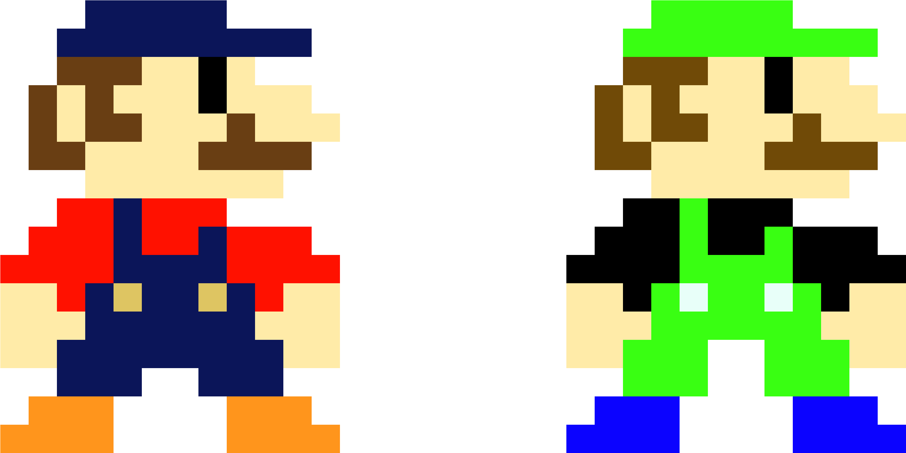 Mario Luigi (mario Bros) - 8 Bit Mario Drawing Clipart (3780x2160), Png Download
