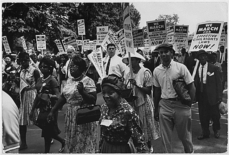 542044 Crowd - Women's March On Washington 60s Clipart (1099x500), Png Download