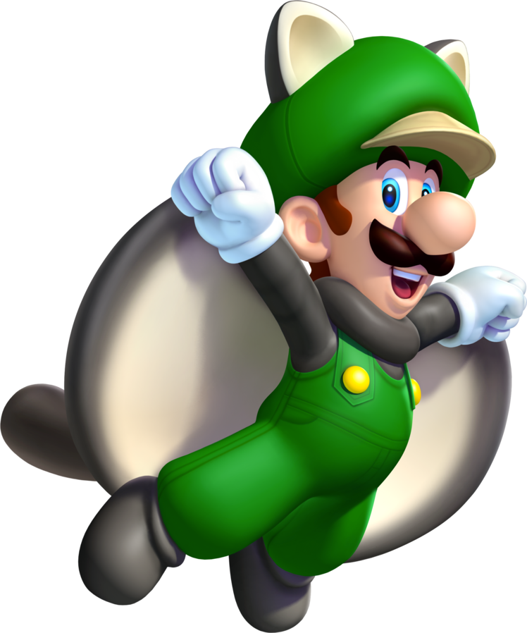 Flying Squirrel Luigi - New Super Mario Bros U Luigi Clipart (748x898), Png Download