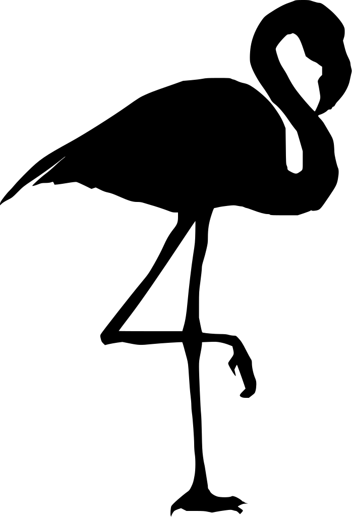 Download Png - Silhouette Of Flamingo Clipart (698x1024), Png Download