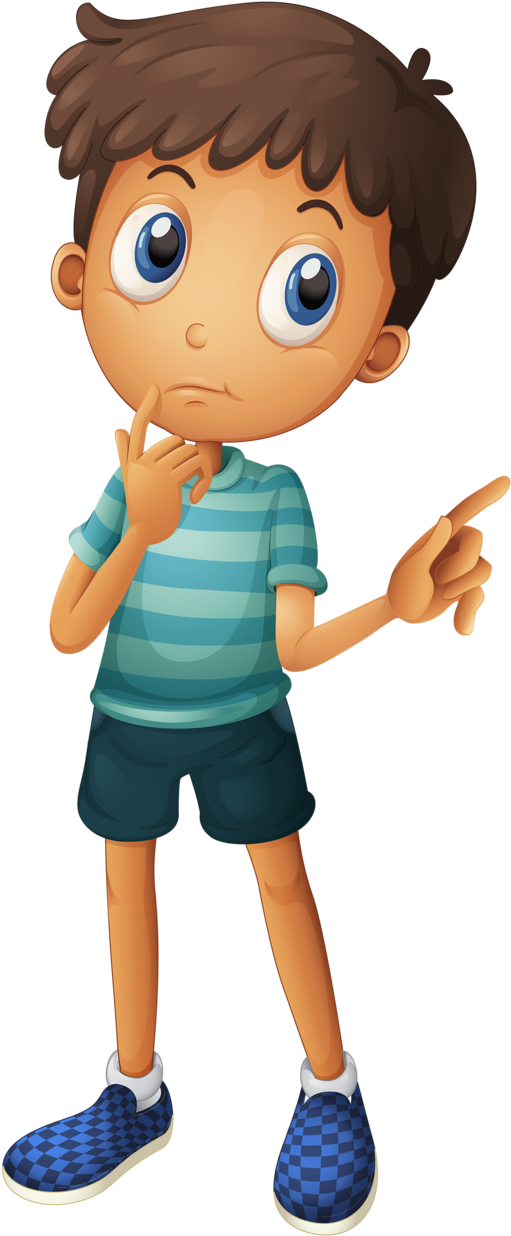 Фотки Clipart Boy, Family Clipart, 4 Kids, Children, - Boy Thinking Cartoon - Png Download (585x1280), Png Download