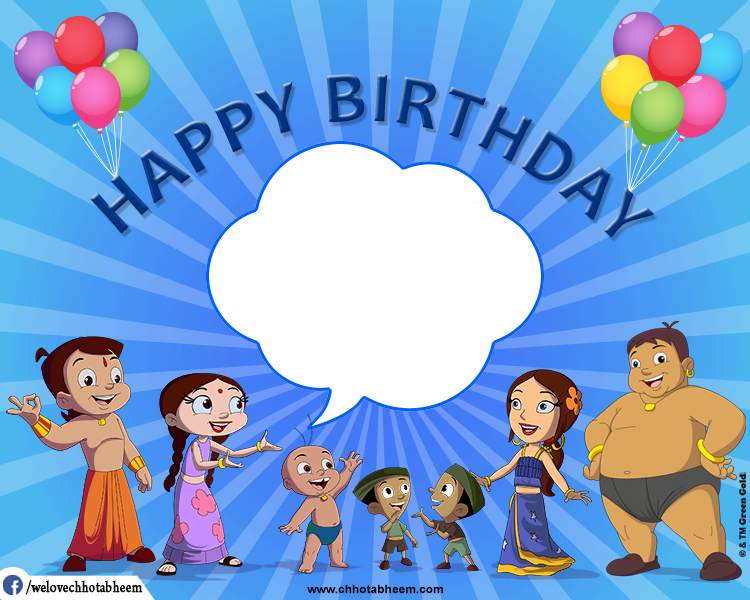 Chhota Bheem Photobooth - Chota Bheem Happy Birthday Clipart (750x600), Png Download