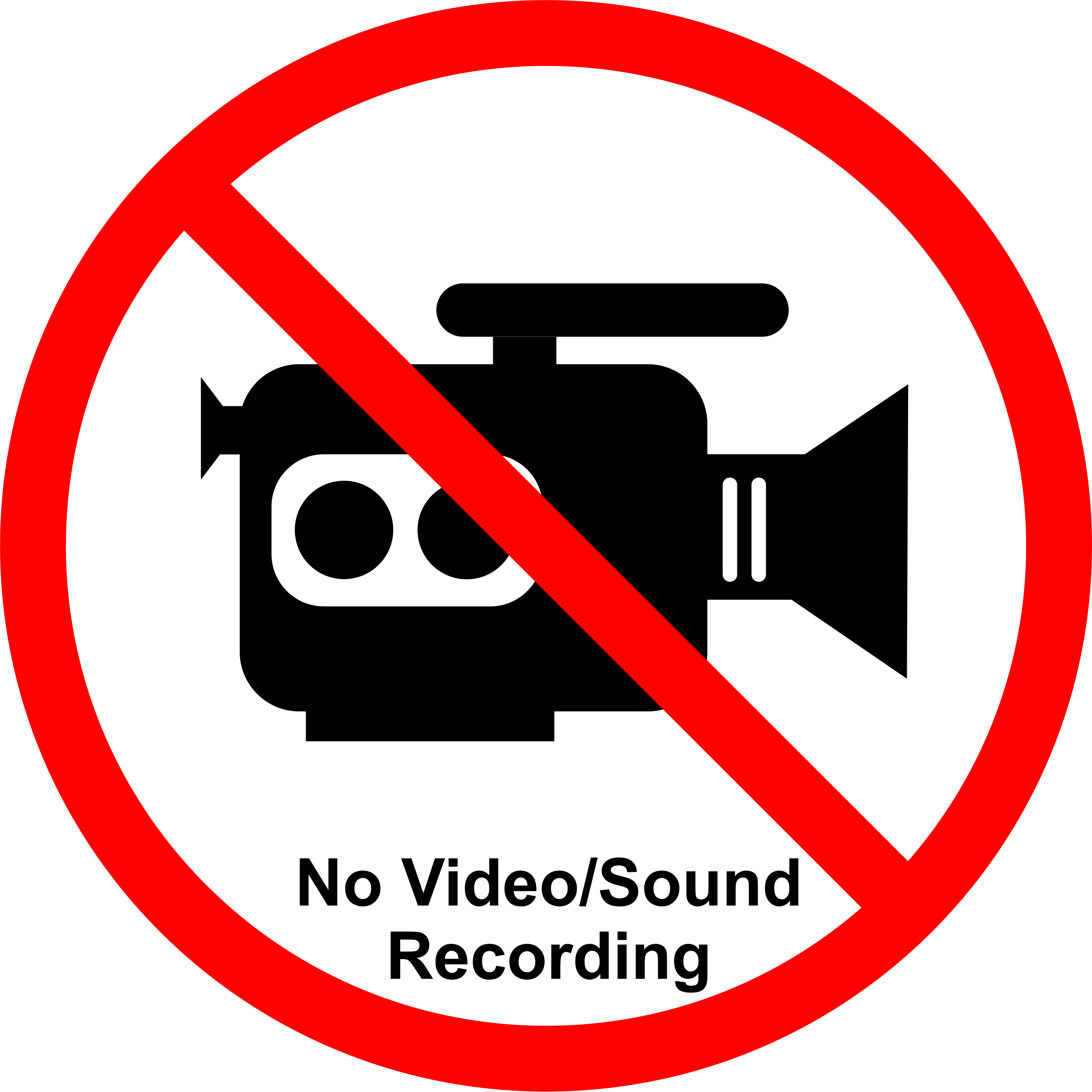 Recording/streaming Not Allowed - No Video Png Clipart (2488x2489), Png Download