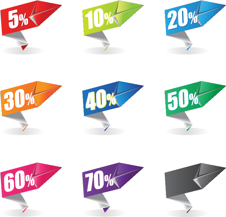 Colorful Origami Sale Label - Sale Label Png Clipart (721x753), Png Download