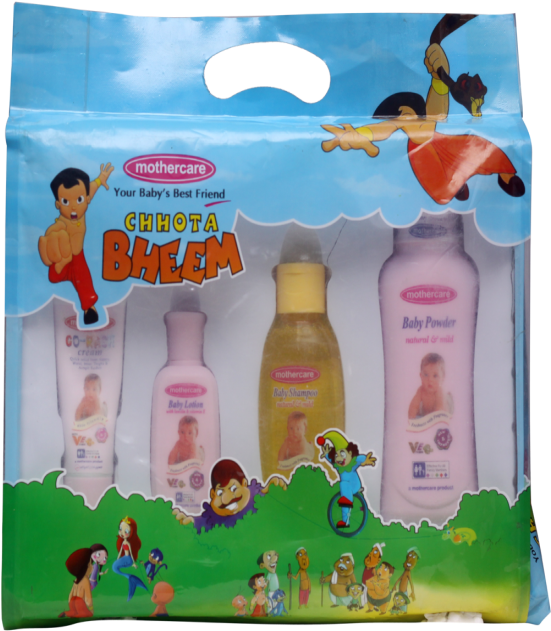 Mother Care Chhota Bheem Gift Pack At Qne - Mother Care Baby Gift Set 4s Clipart (550x684), Png Download