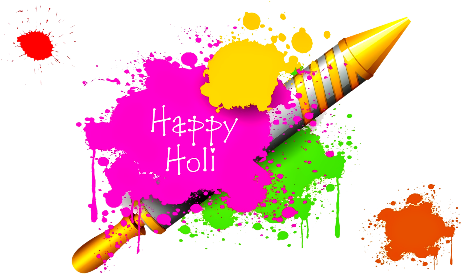 Happy Happy Holi Png Transparent Images Happy Happy Clipart (1500x888), Png Download