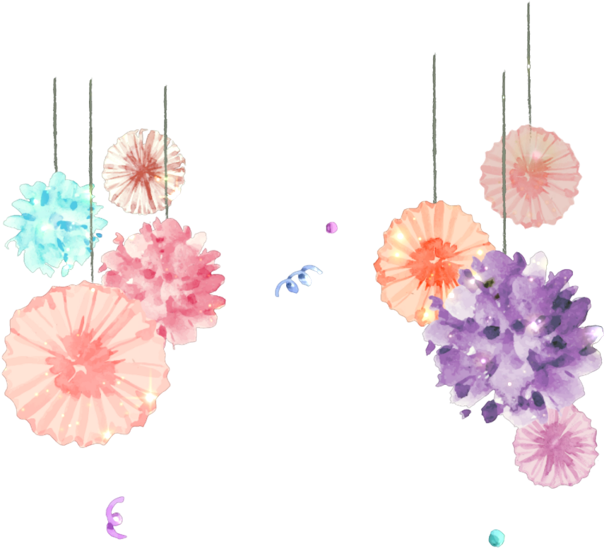 Glitter Border Borders Hanging Flower - Hanging Flower In Png Clipart (1024x1024), Png Download
