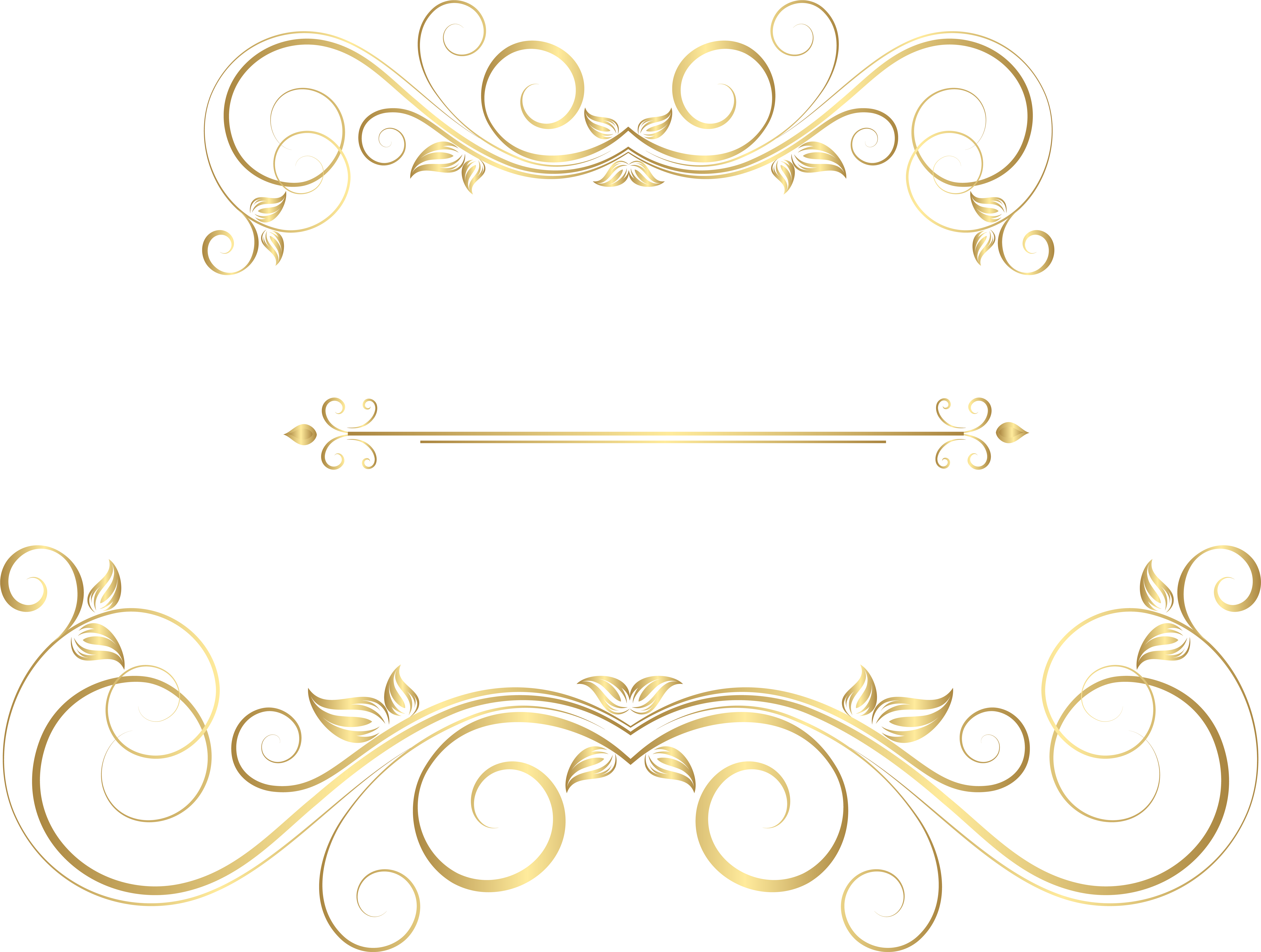 Decorative Line Gold Png Clipart (8000x6042), Png Download
