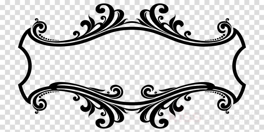 Download Ornament Frame Png Clipart Decorative Arts - Line Art Border Design Transparent Png (900x450), Png Download