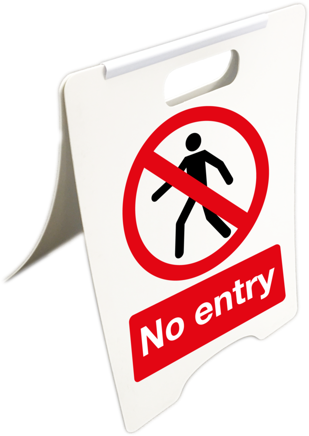 'no Entry'free Standing Floor Sign - No Access Clipart (637x900), Png Download