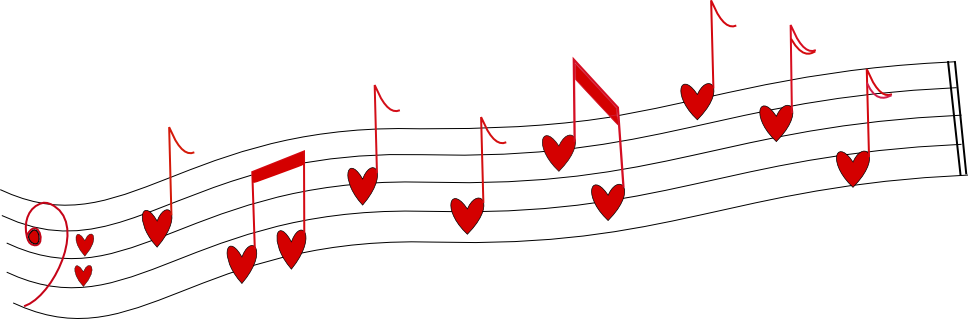 Music Notes Heart Png - Notas Musicais Com Coraçaõ Png Clipart (968x319), Png Download