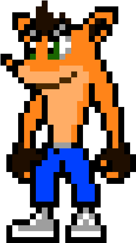 Crash Bandicoot - Crash Em Pixel Art Clipart (1200x1200), Png Download