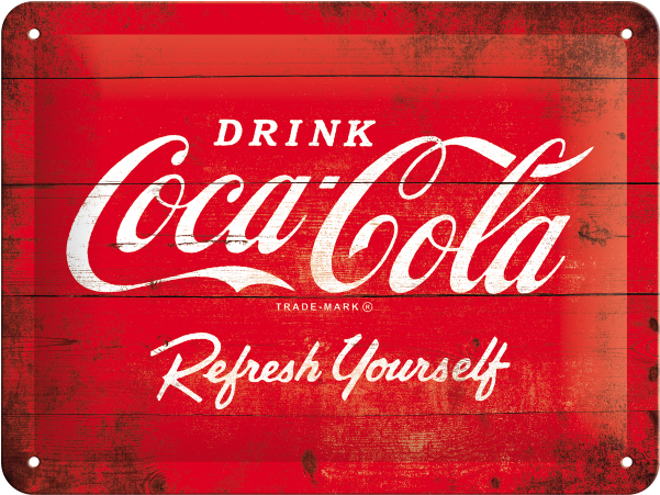 Coca Cola Logo Red Refresh Yourself Blechschild - Coca Cola Clipart (600x600), Png Download