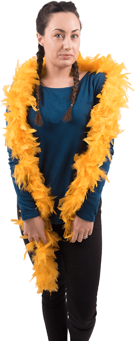 Yellow Feather Boa - Costume Clipart (800x1268), Png Download