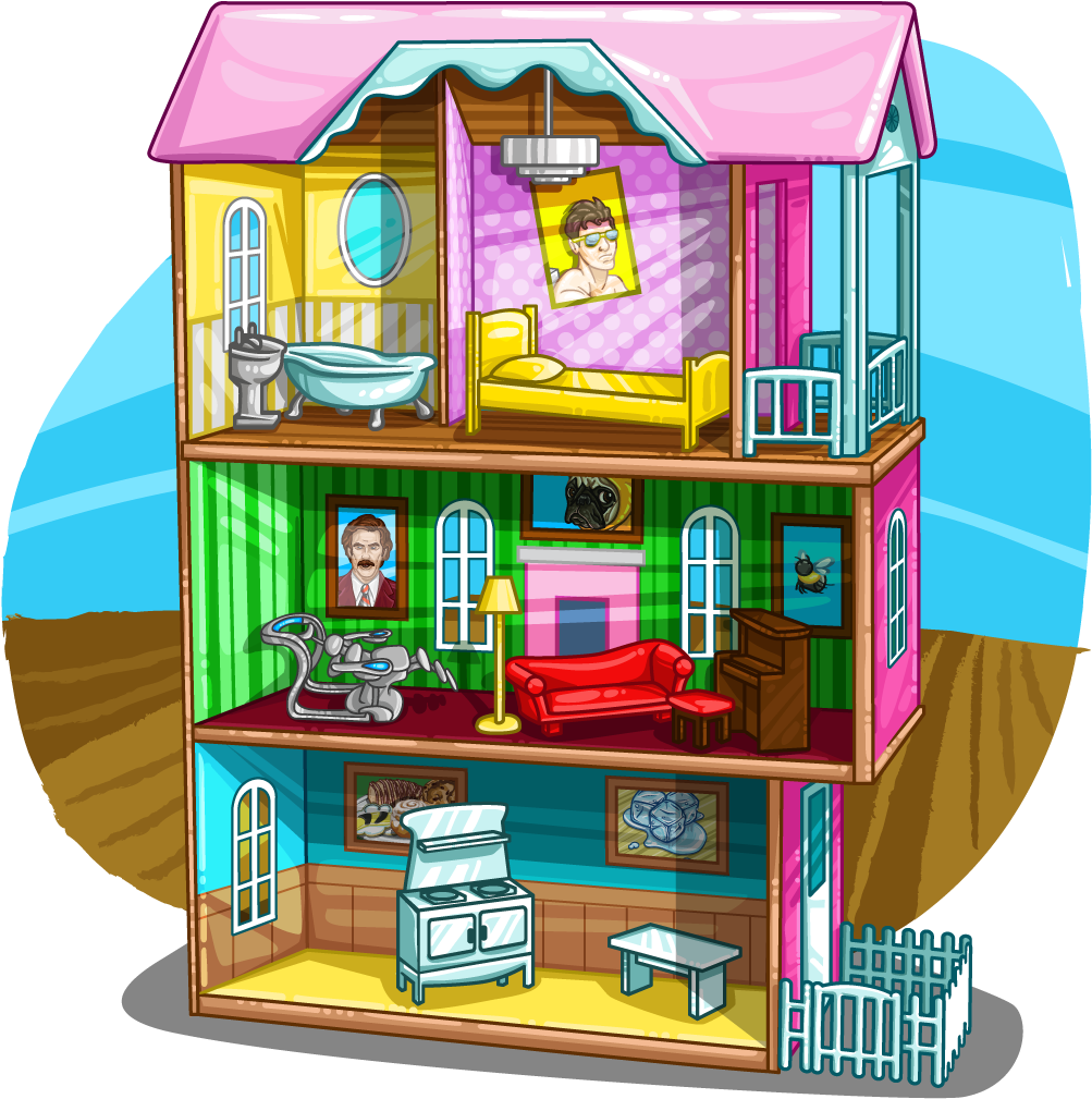 Dolls House - Cartoon Clipart (1024x1024), Png Download