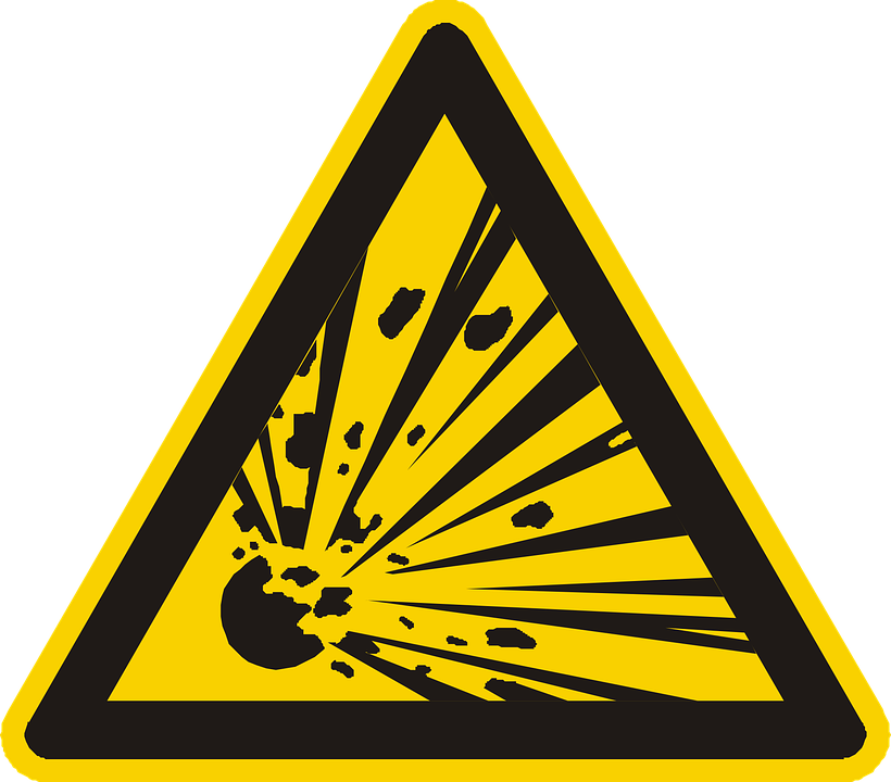 Explosive Explosion Bomb Sign Symbol Icon - Sign Of Explosive Clipart (820x720), Png Download
