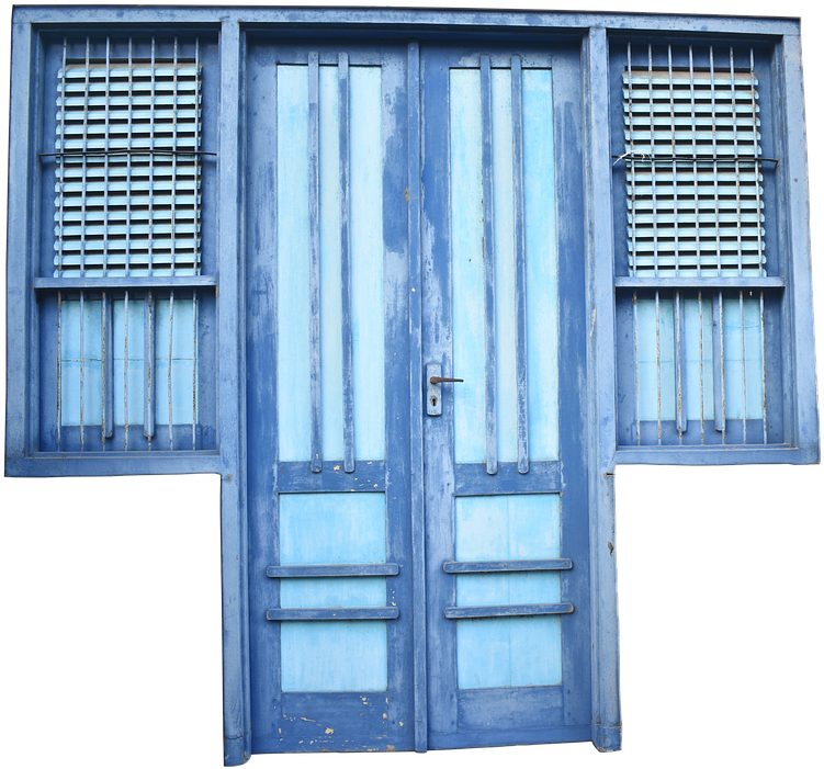 Door, Front Door, Old, Weathered, Blue, Window - Window Clipart (828x720), Png Download